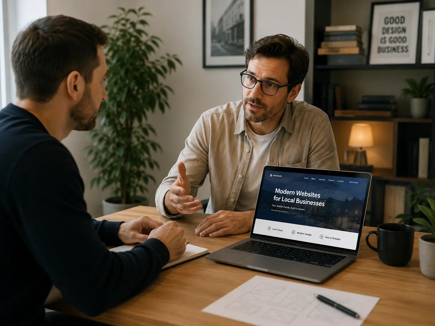 A short consultation about a local business website