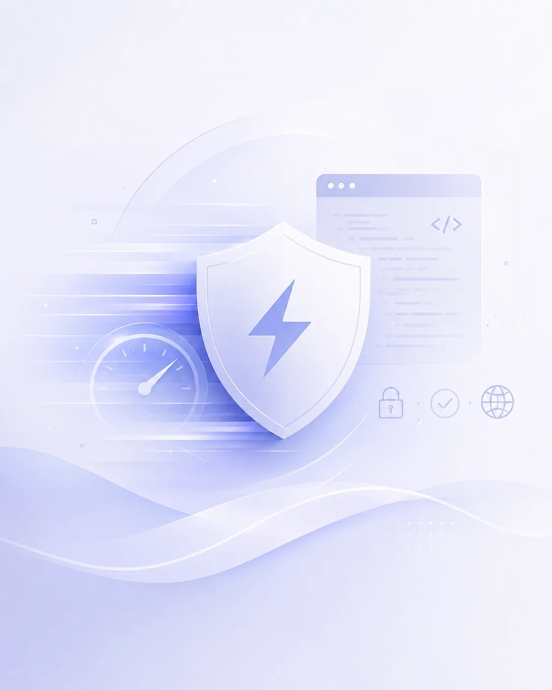 Visual showing a fast, secure, well-built static website